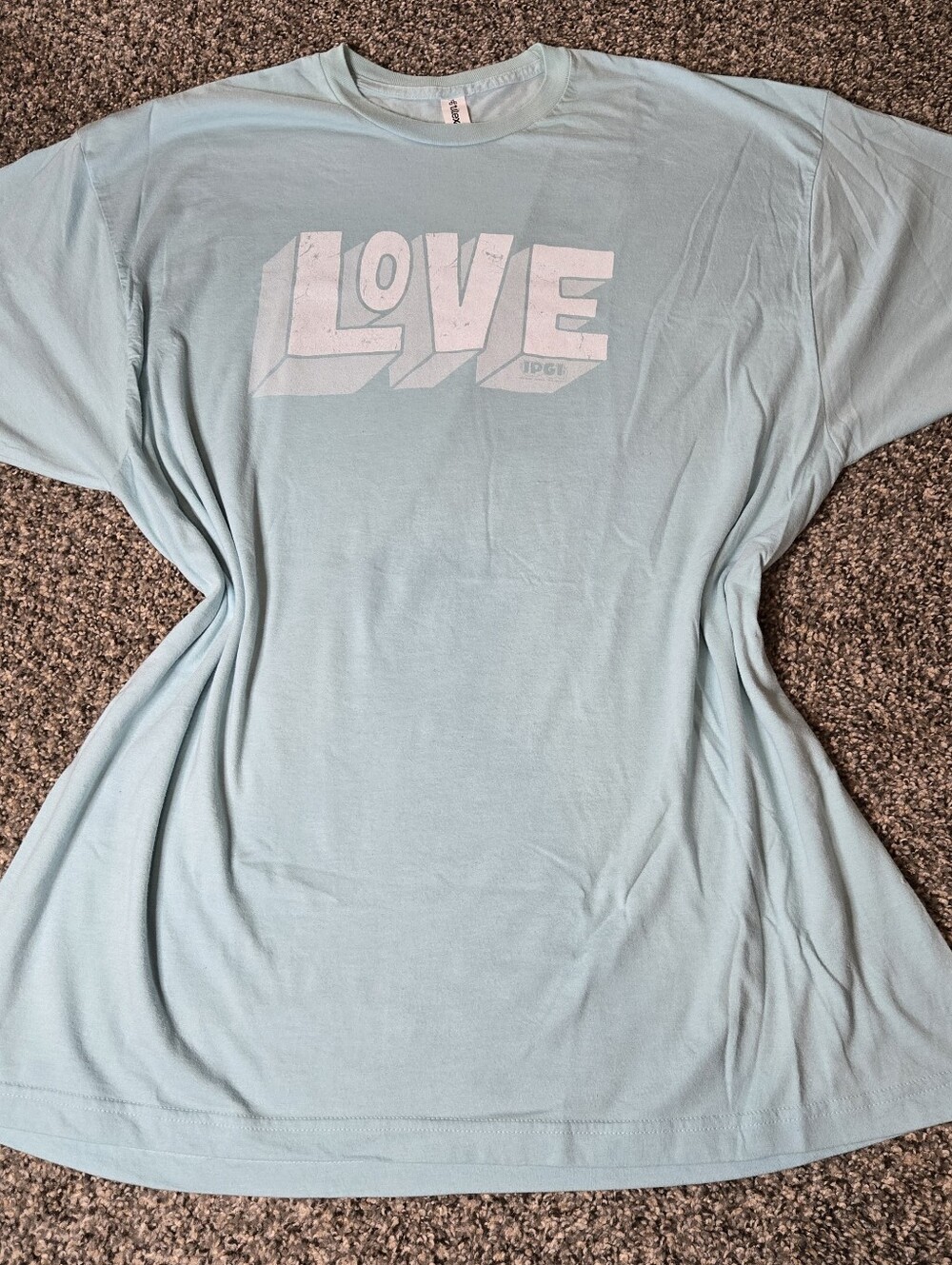 *SALE* Tultex LOVE Logo Printed Light Blue Short Sleeve T-Shirt Unisex Size 3X
